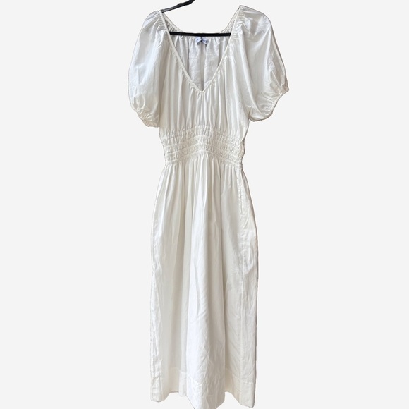 Faithfull the Brand Teatro Midi Dress in White Size US12 or AU 16/ XXL - Picture 4 of 9